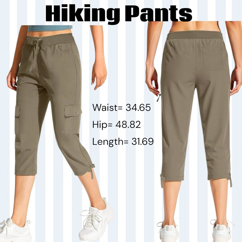 Olive Green Hiking Cargo Capris
